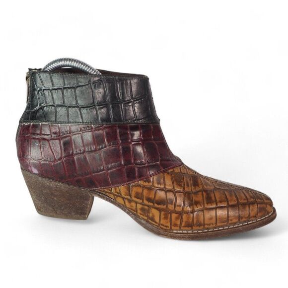 Farylrobin x Free People Tryst Leather Ankle Booties 'Black Combo' Women's 8 - Picture 7 of 12